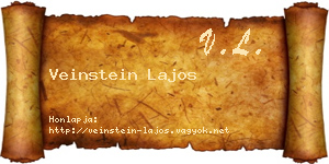 Veinstein Lajos névjegykártya